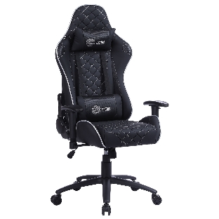 Кресло Cactus CS-CHR-030BLS черный, экокожа, подголовник