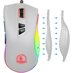 Мышь проводная Jet.A Panteon PS88 белый, 6200 dpi, USB, кнопки - 9