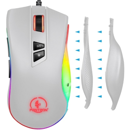 Мышь проводная Jet.A Panteon PS88 белый, 6200 dpi, USB, кнопки - 9