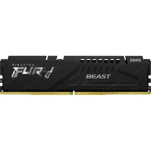 Оперативная память Kingston Fury Beast, DDR5, 16Gb (1x16Gb), 6400MHz, CL32, DIMM, с радиатором, черный