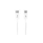 Кабель OLMIO SIMPLE, Type-C - Type-C, 60W 3A, 1.2м, тканевая оплетка, белый
