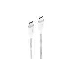 Кабель OLMIO SIMPLE, Type-C - Type-C, 60W 3A, 1.2м, тканевая оплетка, белый