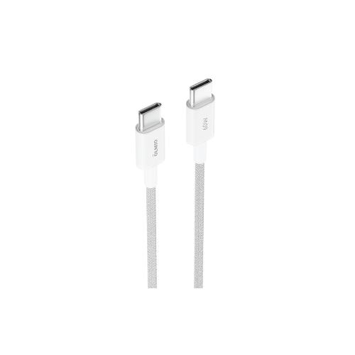 Кабель OLMIO SIMPLE, Type-C - Type-C, 60W 3A, 1.2м, тканевая оплетка, белый