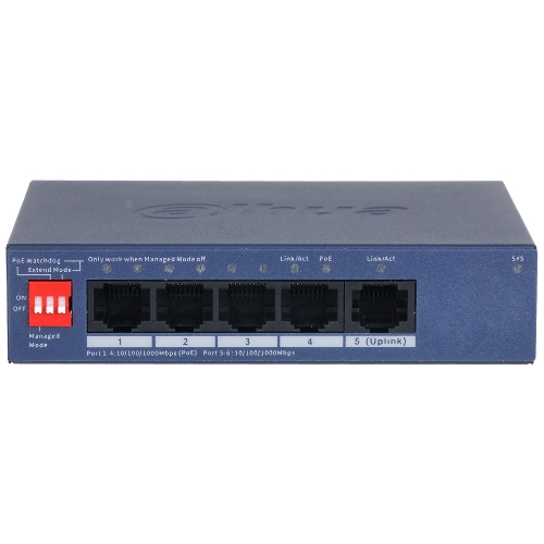 Коммутатор Dahua DH-CS4005-4GT-36 4-портовый гигабитный PoE с функцией облачного управления, 4xRJ45 1Gb, 1xRJ45 1Gb uplink, суммарно 40Вт