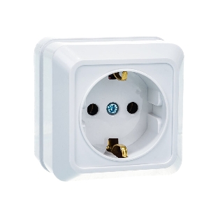 Розетка 1-м BOLLETO с заземл. накл. 7028 белый ASD/IN HOME 4680005959792
