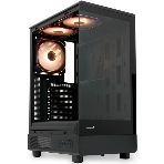 Компьютерный корпус HSPD F510, Panoramic Mid Tower, черный, TG, 0.5 SPCC, 3x120мм ARGb ATX, mATX, mITX 180/280/160мм 1x2.5