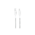Кабель OLMIO SIMPLE, Type-C - Type-C, 60W 3A, 1.2м, тканевая оплетка, белый