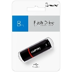 Флешка USB Smartbuy Crown black (SB8GbCRW-K), 8 Gb, USB 2.0, R/W 15/5, черный/красный