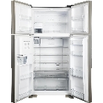 Холодильник Hitachi R-W660PUC7X GC шампань стекло двухкамерный 396/144л морозилка сверху, No Frost, Side by Side
