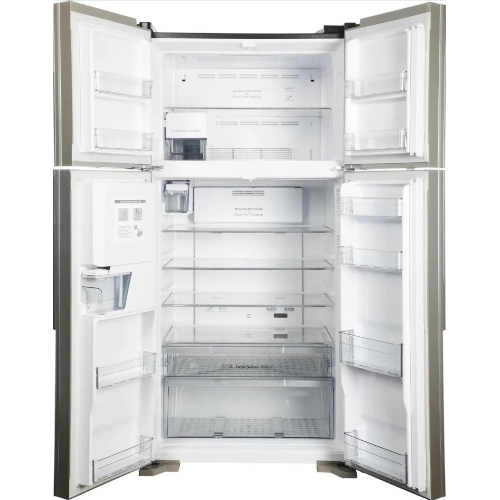 Холодильник Hitachi R-W660PUC7X GC шампань стекло двухкамерный 396/144л морозилка сверху, No Frost, Side by Side
