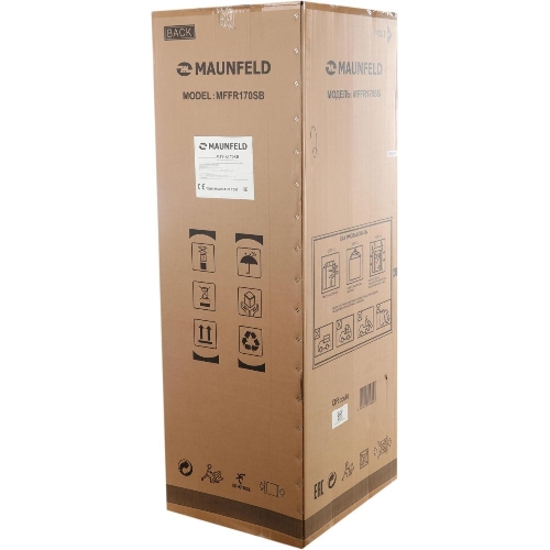 Морозильная камера Maunfeld MFFR170SB, черный, 206л, 4 ящика, 2 полки