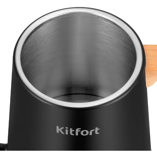 Чайник электрический Kitfort КТ-6726 1л. 1200Вт черный/дерево корпус: нерж.сталь/пластик