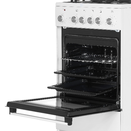 Плита комбинированная De Luxe 5040.40ГЭ (КР) ЧР белый, конфорок 4 шт, духовка 43 л, 50 см x 85 см x 50 см