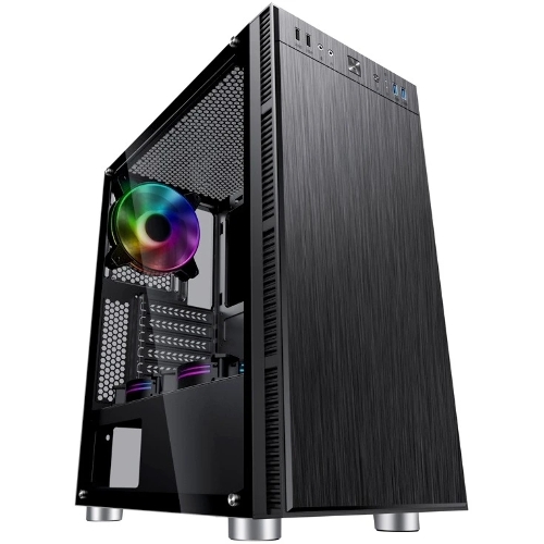 Компьютерный корпус Accord 3407 черный без БП ATX 2xUSB 2.0 2xUSB 3.0 audio bott PSU