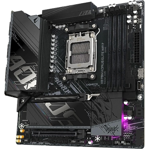 Материнская плата Gigabyte X870M AORUS ELITE WIFI7, AM5, AMD X870, 4xDDR5, 4xSATA, 4xM.2, 1xPCIe 5.0 x16, 1xPCIe 4.0 x4, 1xPCIe 3.0 x2, 1xHDMI, 2xUSB Type-C, 1x2.5Gb LAN, Wi-Fi 7, Bluetooth 5.4, 2xUSB-C USB4, 2xUSB-A 10Gbps, 4xUSB-A 5Gbps, 4xUSB-A 2.0, S/PDIF, 2x3.5 мм, 7.1, mATX