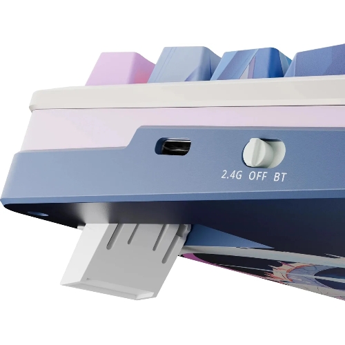 Клавиатура Redragon Flekact Pro гибридная, USB Type-A, Bluetooth, радиоканал, фиолетовый