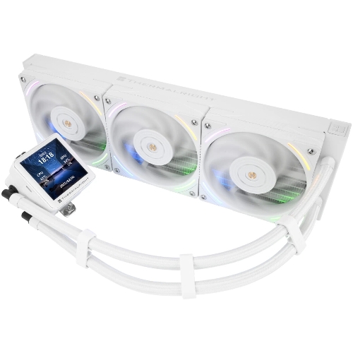 Система жидкостного охлаждения Thermalright Frozen Vision 360 V2 (360мм, LED, White, ARGB/Fans: 3x120мм, 69CFM, 27dBA, 2150RPM/Pump height 60мм, 23dBA, 3000RPM, Rad thickness 27мм/S: 1700, 1200, 1851, 115X, 2011, 2066, AM5, AM4)