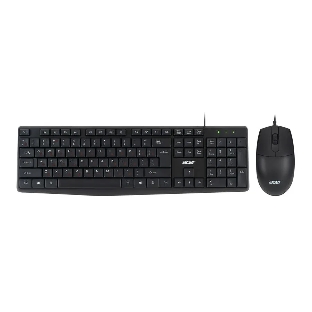 Комплект клавиатура+мышь Acer OMW141 проводной, USB, 1200 DPI, чёрный