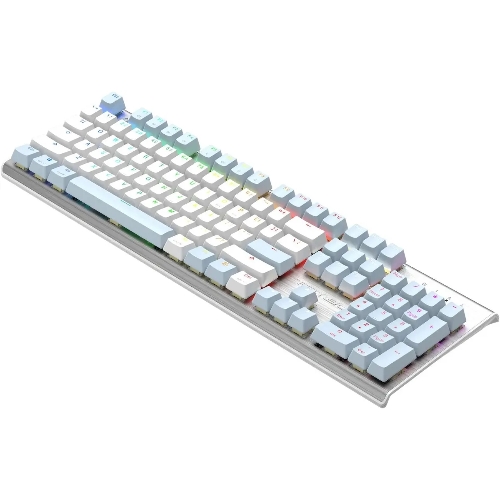 Клавиатура проводная A4Tech Fstyler FS100 Neon, USB, синий/белый