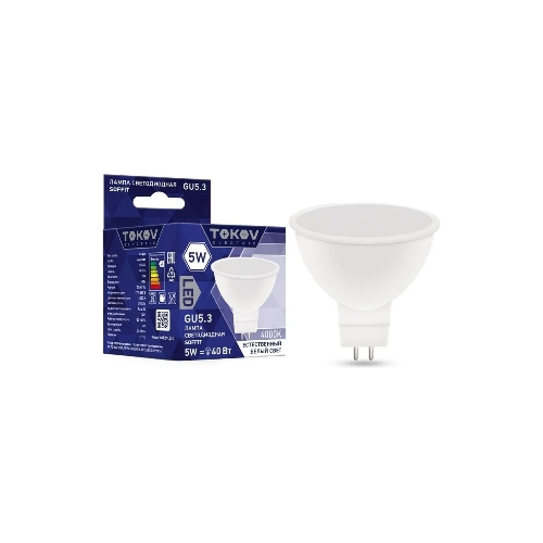Лампа светодиодная TOKOV ELECTRIC 5Вт Soffit 4000К GU5.3 176-264В