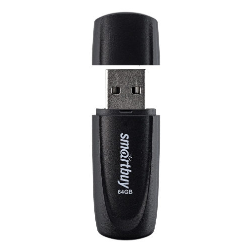 Флешка USB Smartbuy Scout black (SB064Gb2SCK), 64Gb, USB 2.0, R/W 15/8, черный