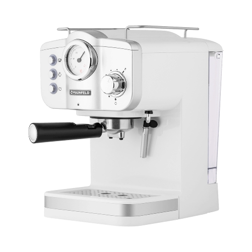 Кофеварка рожковая Maunfeld MF-735WH PRO белый, исп. кофе - молотый, 1.25 л, 1100 Вт, 15 бар