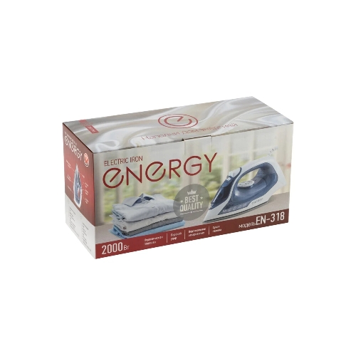 Утюг Energy EN-318 белый/синий, 2000 Вт, 22 г/мин, 240 мл