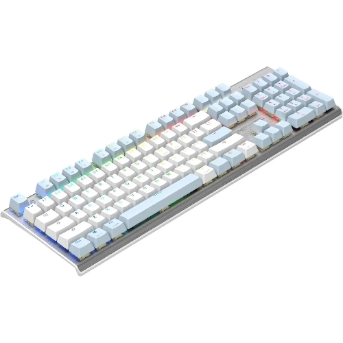 Клавиатура проводная A4Tech Fstyler FS100 Neon, USB, синий/белый