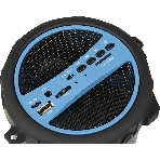 Колонка портативная Hyundai H-PAC220 черный/голубой 10W 1.0 BT/3.5Jack/USB