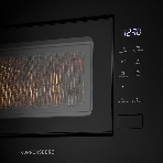 Встраиваемая микроволновая печь Kuppersberg HMW 620 B, объем 20 л, мощность 700 Вт, поворотный стол, High-Tech, 9 автоматических программ, гриль, сенсорное управление, черный