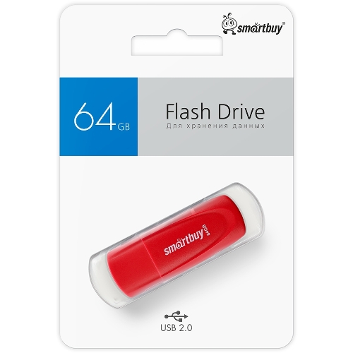 Флешка USB Smartbuy Scout Red (SB064 Gb2SCR), 64Gb, USB 2.0,  красный