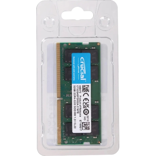 Оперативная память Crucial, DDR4, 32Gb (1x32 Gb), 3200 MHz, CL22, SO-DIMM, OEM