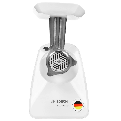 Мясорубка электрическая Bosch MFW2514W белый, 1500 Вт, 1.7 кг/мин, защита от перегрузки, насадки - 3