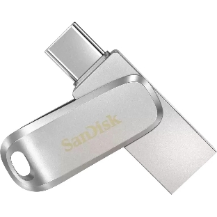 Флешка USB Sandisk Ultra Dual Luxe (SDDDC4-032G-G46), 32Gb, USB 3.2 Gen 1/Type-C, R/W 150/40, серебристый