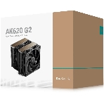 Кулер для процессора DEEPCOOL AK620 G2 LGA1851/1700/1200/115X/AM5/AM4 (8шт/кор, TDP 260W, PWM, DUAL Fan 120мм, 6 тепл. трубок, Copper Base, Wood-grain top cover, черный) RET (R-AK620G2-BKNNMN-GJD)
