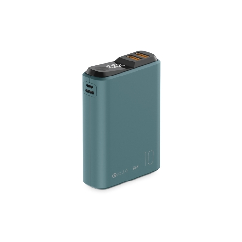 Портативный аккумулятор OLMIO QS-10, 10000mAh, 22.5W QuickCharge3.0/PowerDelivery, LCD, темно-зеленый