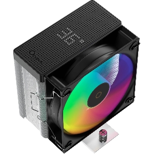 Кулер для процессора Ocypus Gamma A40 BK ARGB Digital, 100мм ARGB FAN, Top Display Panel, 4 HEAT PIPES, 4-PIN PWM, 600-2400 RPM, 29.5DBA, HYDRO BEARING, LGA115X/1200/1700/18XX, AM4/AM5