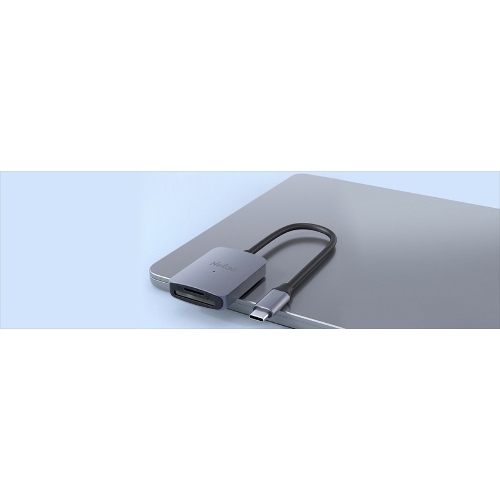 Кард-ридер Netac Flash WK12/серый/SD/SDHC/SDXC/microSD/microSDHC/microSDXC/USB 3.0 Type-C/пластик