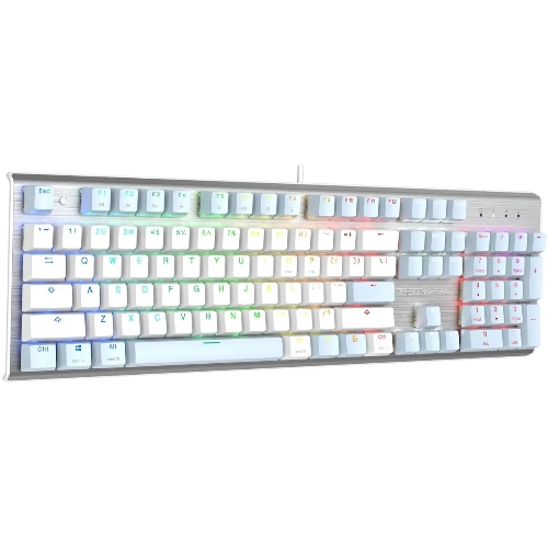 Клавиатура проводная A4Tech Fstyler FS100 Neon, USB, синий/белый