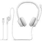 Гарнитура проводная с микрофоном Logitech H390 белый 1.9м накладные USB оголовье (981-001288)