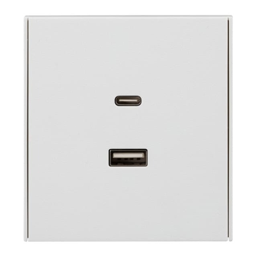 Розетка Kranz STRONG USB-A+Type-C 3А с функцией быстрой зарядки жемчуг