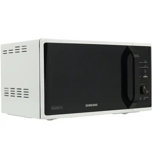 Микроволновая печь Samsung MG23K3515AW/BW белый/черный, 23 л, 800 Вт, переключатели - кнопки, поворотный механизм
