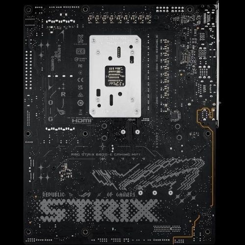 Материнская плата ASUS ROG STRIX B850-E GAMING WIFI, AM5, AMD B850, 4xDDR5, 4xSATA, 5xM.2, 1xPCI-E 5.0 x16, 1xPCI-E 4.0 x16, 1xRealtek 5Gb Ethernet, 1xUSB-C 4, 1xUSB-C 20Gbps, 6xUSB-A 10Gbps, 4xUSB-A 2.0, 3x3.5 мм, 7.1, ATX