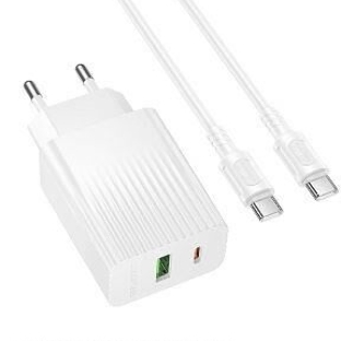 Сетевое зарядное устройство BOROFONE (6941991122927) BAS76Aaa 1USB+1Type-C 3.0A QC3.0 PD30W для Type-C Type-C White