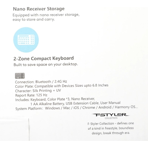 Клавиатура беспроводная A4Tech Fstyler FBK25, USB, Bluetooth/Радиоканал, белый/серый