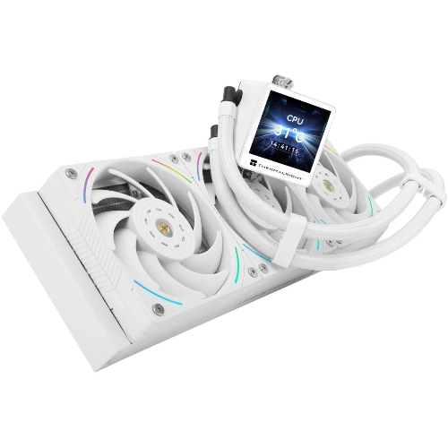 Система жидкостного охлаждения Thermalright Frozen Vision 360 V2 (360мм, LED, White, ARGB/Fans: 3x120мм, 69CFM, 27dBA, 2150RPM/Pump height 60мм, 23dBA, 3000RPM, Rad thickness 27мм/S: 1700, 1200, 1851, 115X, 2011, 2066, AM5, AM4)