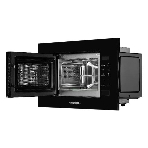Встраиваемая микроволновая печь Kuppersberg HMW 620 B, объем 20 л, мощность 700 Вт, поворотный стол, High-Tech, 9 автоматических программ, гриль, сенсорное управление, черный