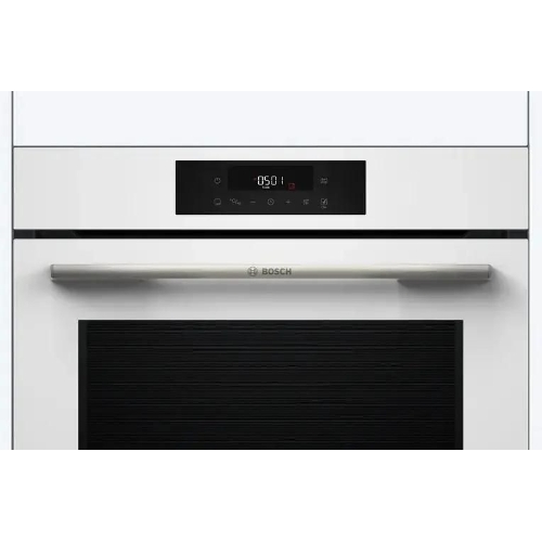 Духовой шкаф электрический Bosch HJG852YW0T Serie 6, 60 см, 66 л, белый,сенсорное управление, 8 режимов+AutoPilot 30(30 автоматических программ), LCD-дисплей, галогенное освещение, самоочистка EcoClean,Soft Open and Soft Close door,телескопические направляющие на 2 уровнях
