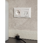 Рамка 2-местная IEK BRITE РУ-2-Бр DECOR 3D-форма белый/белый