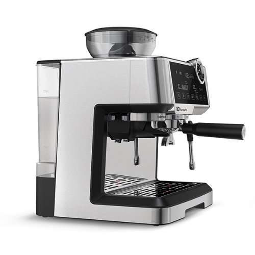 Кофеварка рожковая BQ CM5002 серебристый/черный, исп. кофе - зерновой/молотый, 2,8 л, 2400 Вт, 19 бар